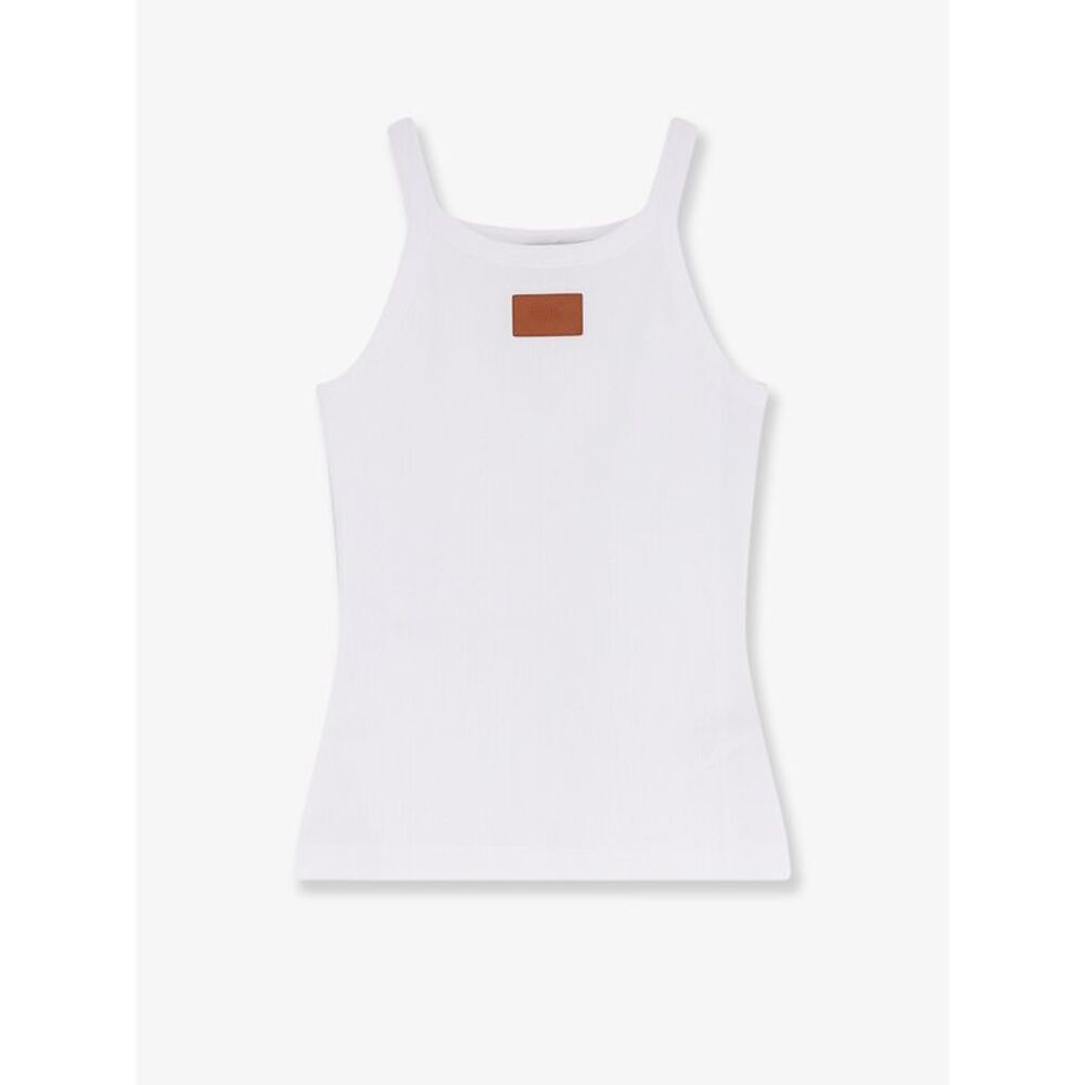 Fendi Women Ribbed Cotton Tank Top